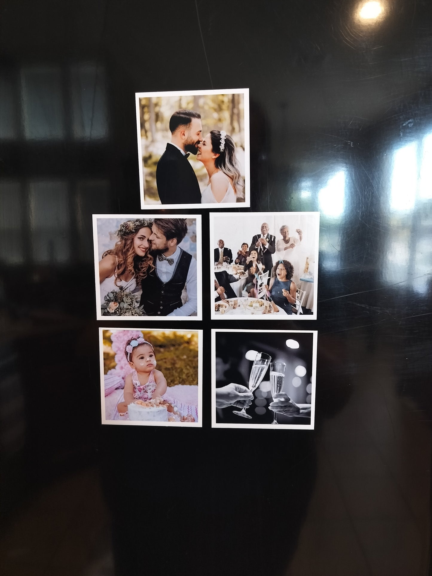 2.5x2.5 inch Photo Magnet. 6-Pack Flexible, glossy vinyl refrigerator magnet